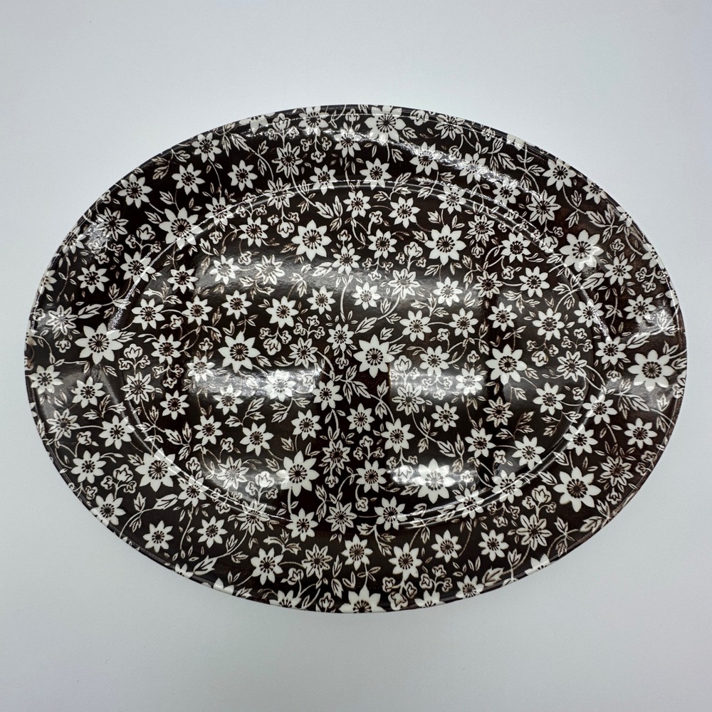 Johnson Brothers Country Cupboard Brown Chintz Oval Serving Platter 13.5"